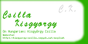 csilla kisgyorgy business card